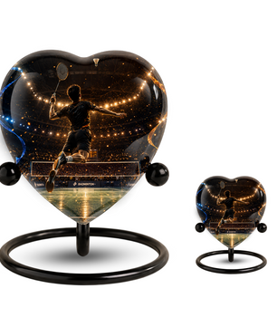 Personalized Badminton Cremation Urn for Ashes | Adult Urn for Dad, Men