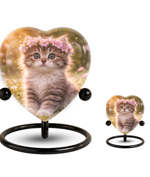 Cat Urn Heart-Shaped Memorial – Beautiful Adult Cremation Urn for Cat Ashes