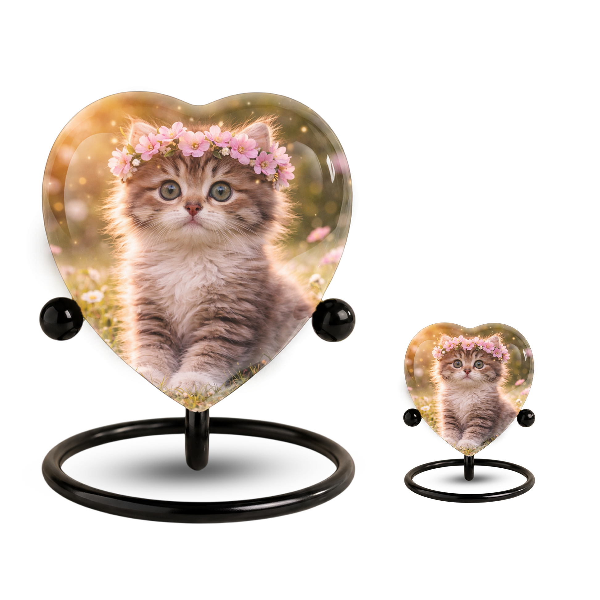 Cat Urn Heart-Shaped Memorial – Beautiful Adult Cremation Urn for Cat Ashes