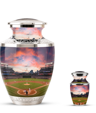 Unique Baseball Cremation Urn for Dad, Custom Baseball Modern Urn for Human Ashes