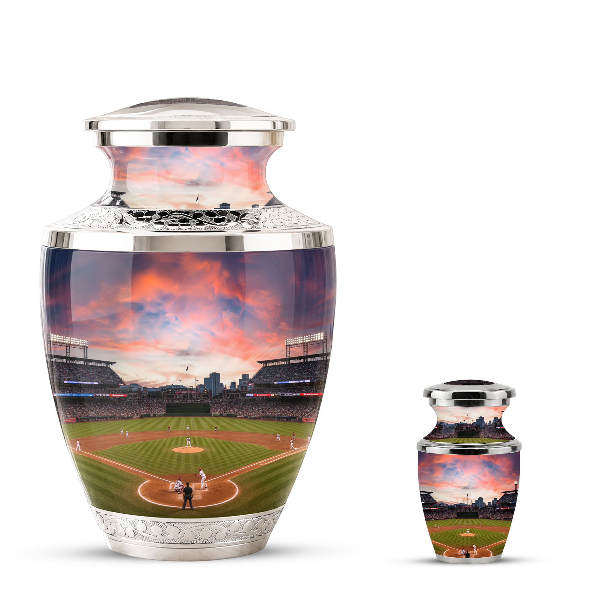 Unique Baseball Cremation Urn for Dad, Custom Baseball Modern Urn for Human Ashes