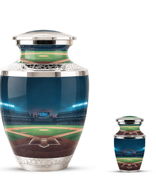 Baseball Cremation Urn for Dad, Personalized Baseball Urn for Human Ashes, Baseball Stadium