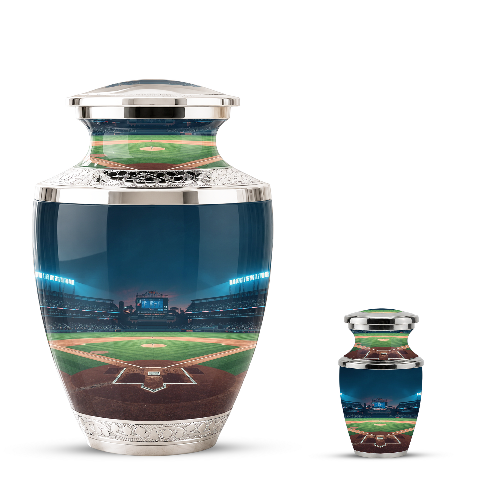 Baseball Cremation Urn for Dad, Personalized Baseball Urn for Human Ashes, Baseball Stadium