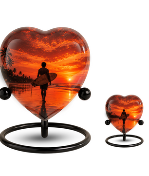 SEO Title  Beach Cremation Urn for Dad, Personalized Ocean Urn for Adult Male Ashes, Surfing Memorial Urn for Father