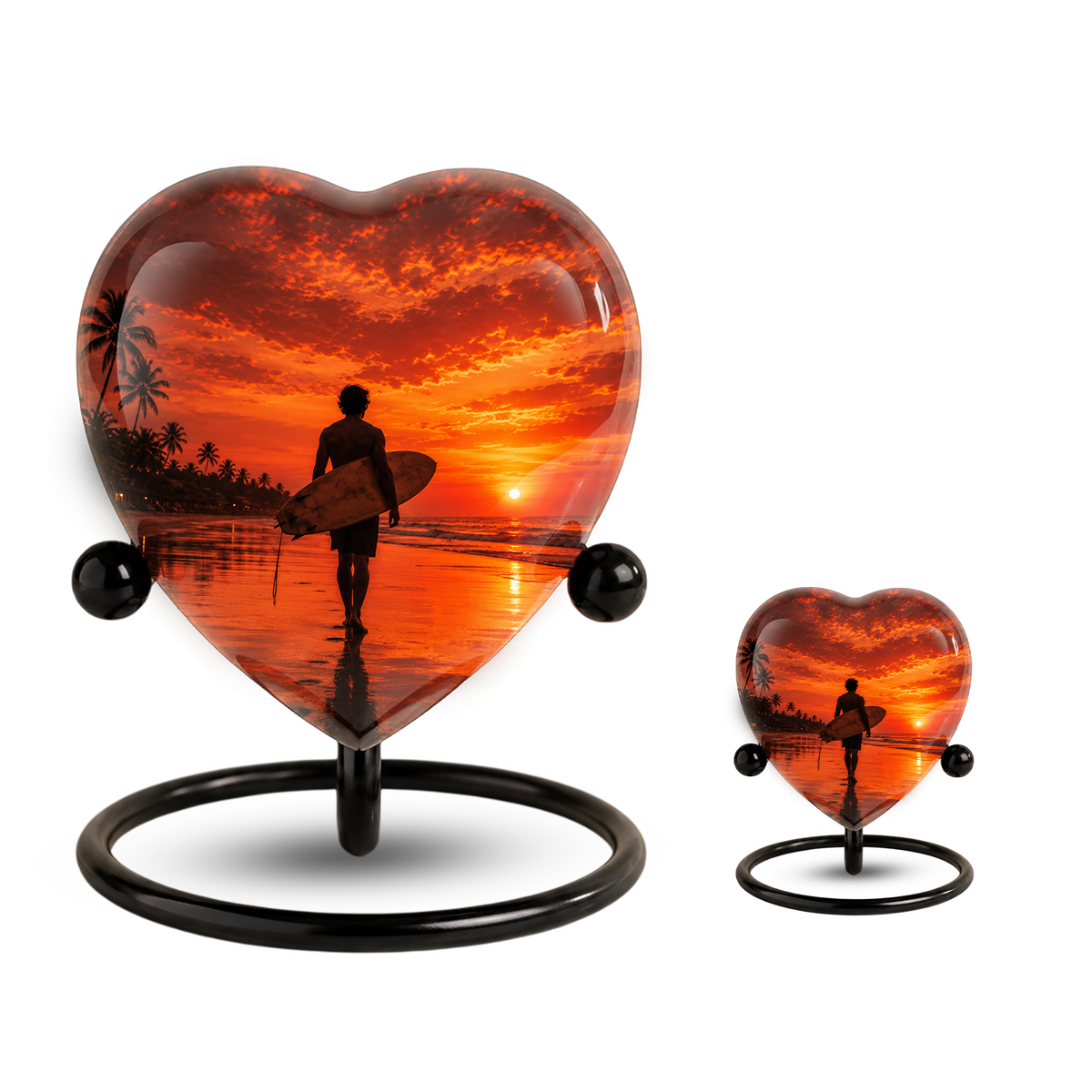 SEO Title  Beach Cremation Urn for Dad, Personalized Ocean Urn for Adult Male Ashes, Surfing Memorial Urn for Father