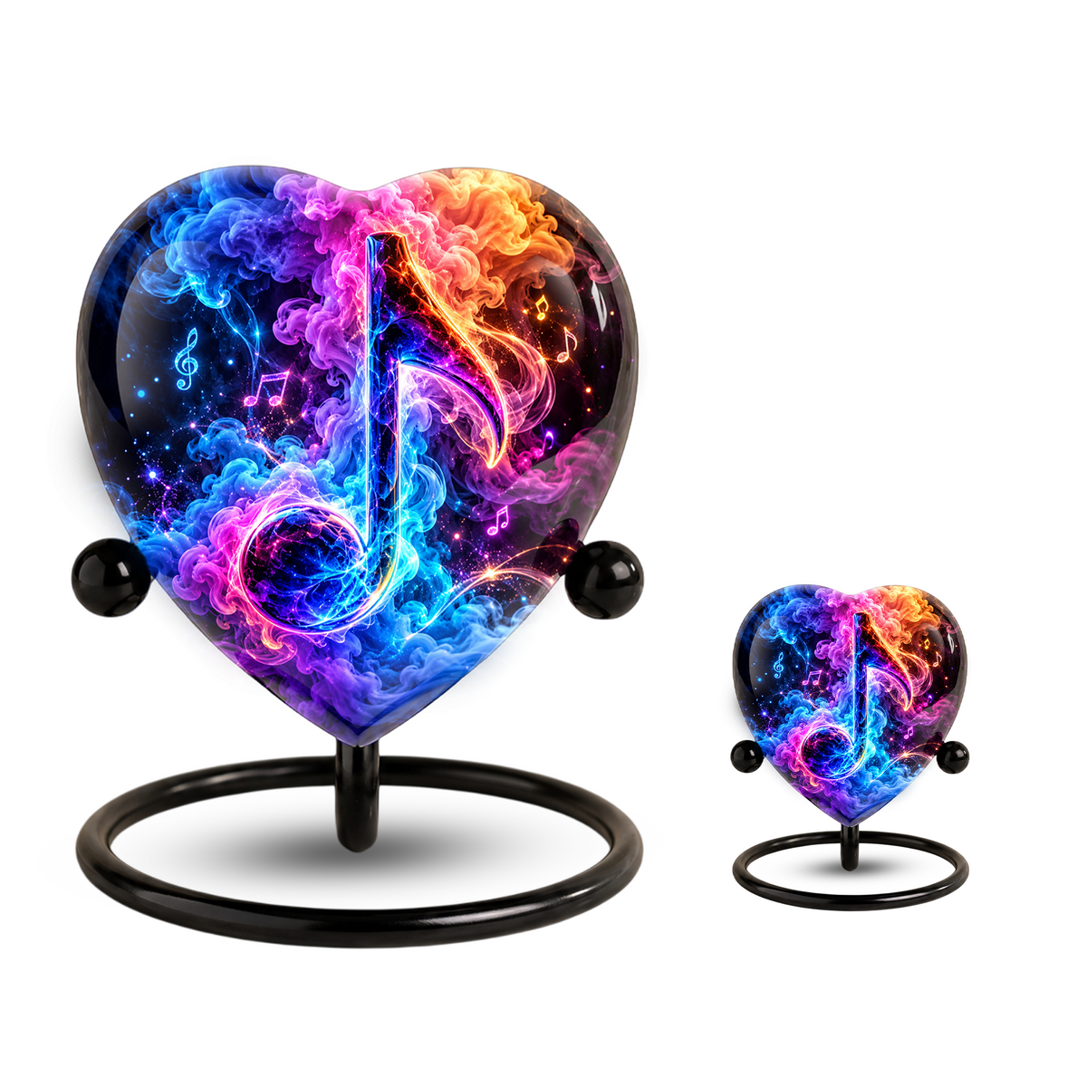 Heart Shaped Music Note Urn for Ashes, Colorful Musical Memorial Urn, Personalized Music Lover Cremation Urn
