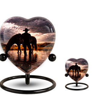 Cowboy Heart Urn for Dad, Personalized Keepsake Urn for Dad Memorial Urn for Men