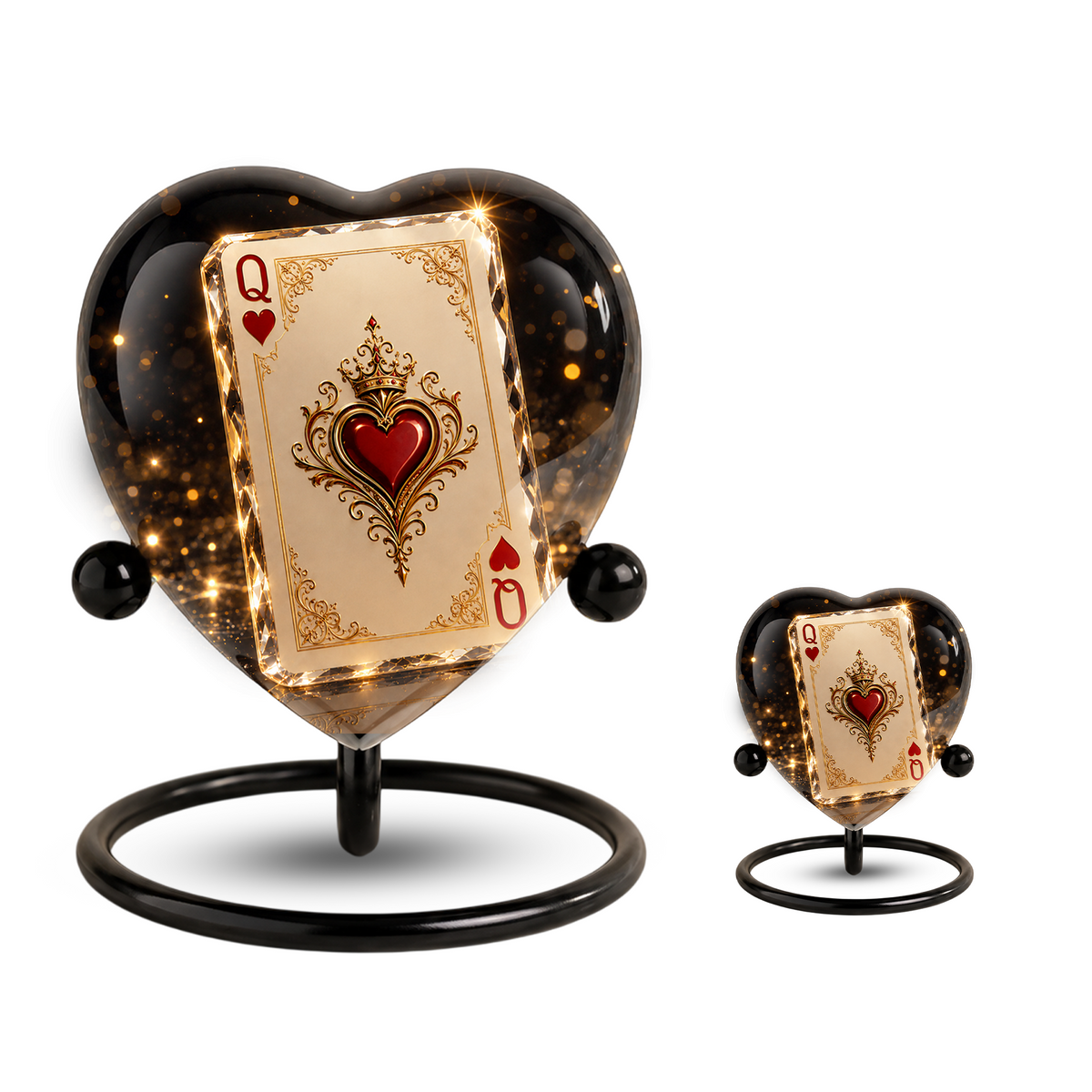 Queen of Hearts Adult Urn – Elegant Adult Cremation Urn for Ashes, Heart Memorial Urn