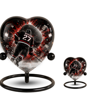 Personalized Hockey Cremation Urn for Dad | Adult Ice Hockey Urn for Ashes & Men