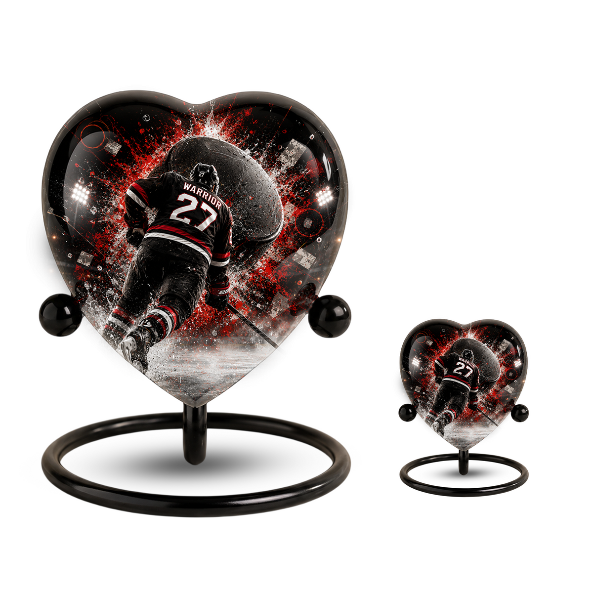 Personalized Hockey Cremation Urn for Dad | Adult Ice Hockey Urn for Ashes & Men
