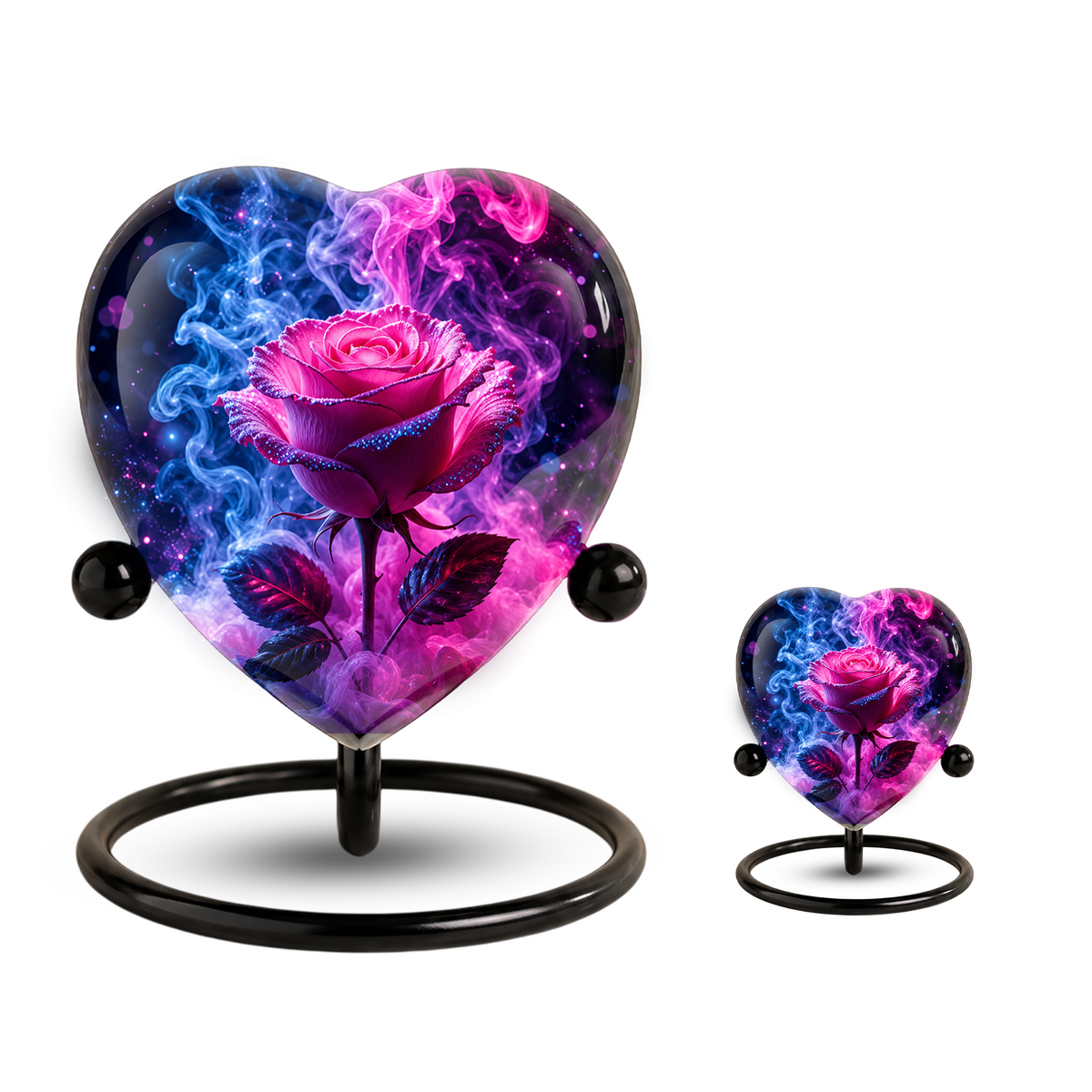 Pink Rose Adult Urn – Adult Urn for Ashes, Rose Cremation Urn, Heart-Shaped Adult Cremation Urn