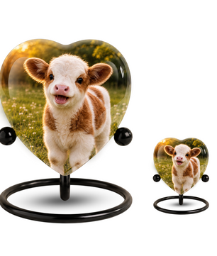 Cow Cremation Urn for Ashes | Personalized Farm Animal Memorial Urn | Handmade Adult Cremation Urn