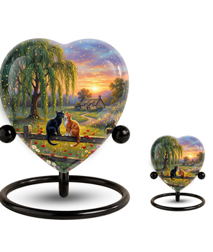 Personalized Cat Urn for Ashes – Heart-Shaped Pet Memorial Urn, Custom Cat Urn for Cats, Unique Keepsake Cremation Urn