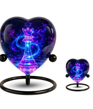 Royal Queen Chess Heart Adult Urn – Adult Urn, Urn for Ashes Adult, Adult Cremation Urns