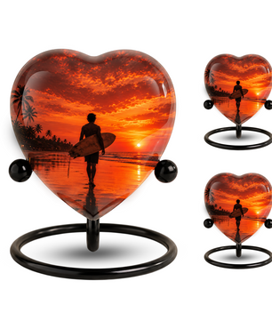 SEO Title  Beach Cremation Urn for Dad, Personalized Ocean Urn for Adult Male Ashes, Surfing Memorial Urn for Father