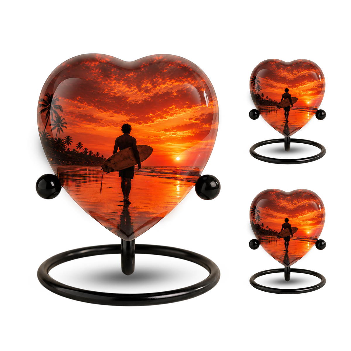 SEO Title  Beach Cremation Urn for Dad, Personalized Ocean Urn for Adult Male Ashes, Surfing Memorial Urn for Father