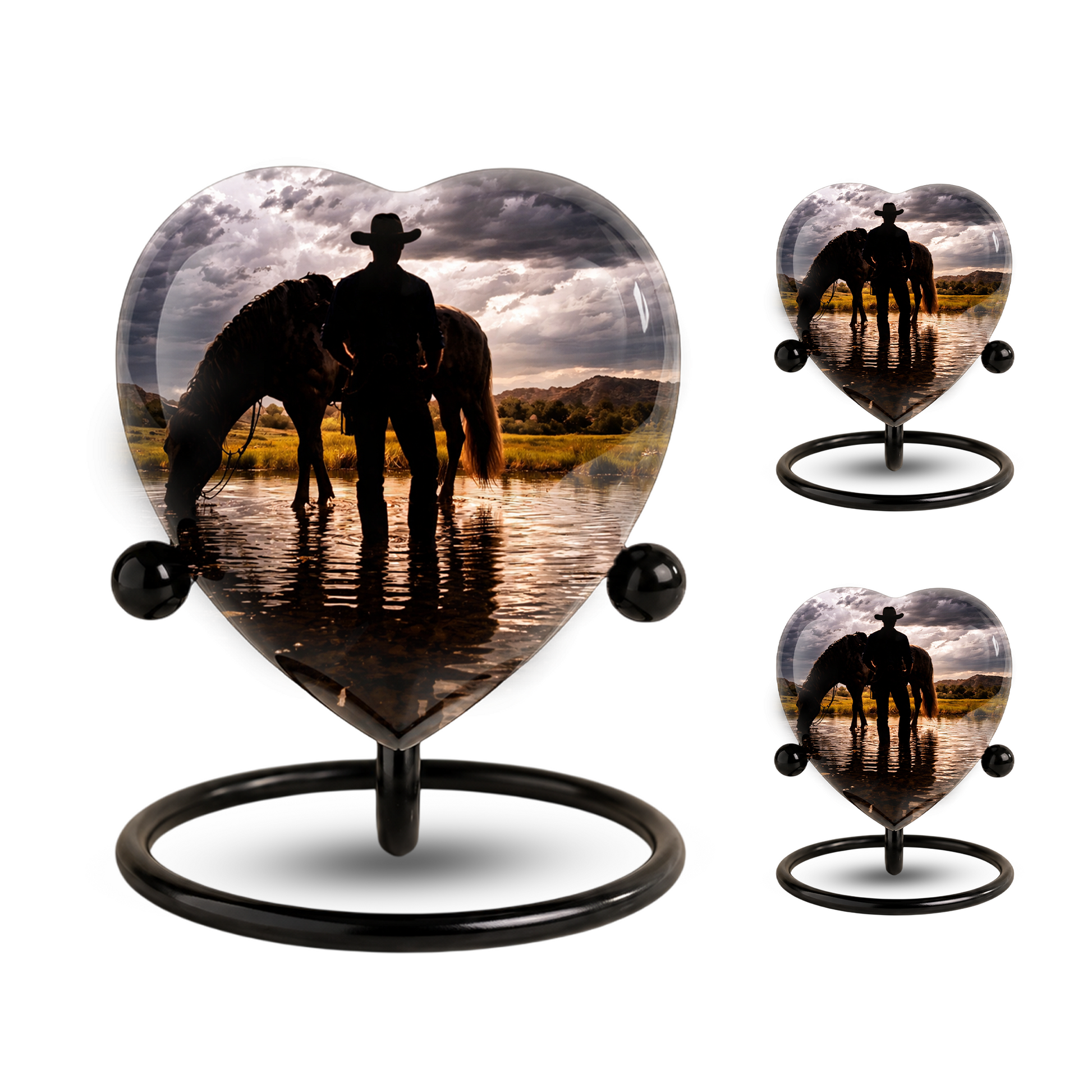 Horse & Cowboy Dad Urn for Ashes | Personalized Urn for Dad, Father & Son