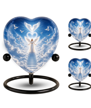 Angel Heaven Urn for Mom – Angel Memorial Cremation Urn, Beautiful Urn for Mom’s Ashes