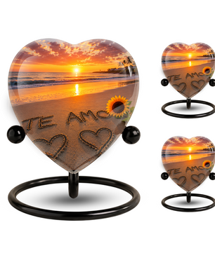 Beach Urn – Beach Urn for Human Ashes, Ocean Sunset Cremation Urn & Beach Keepsake Urn