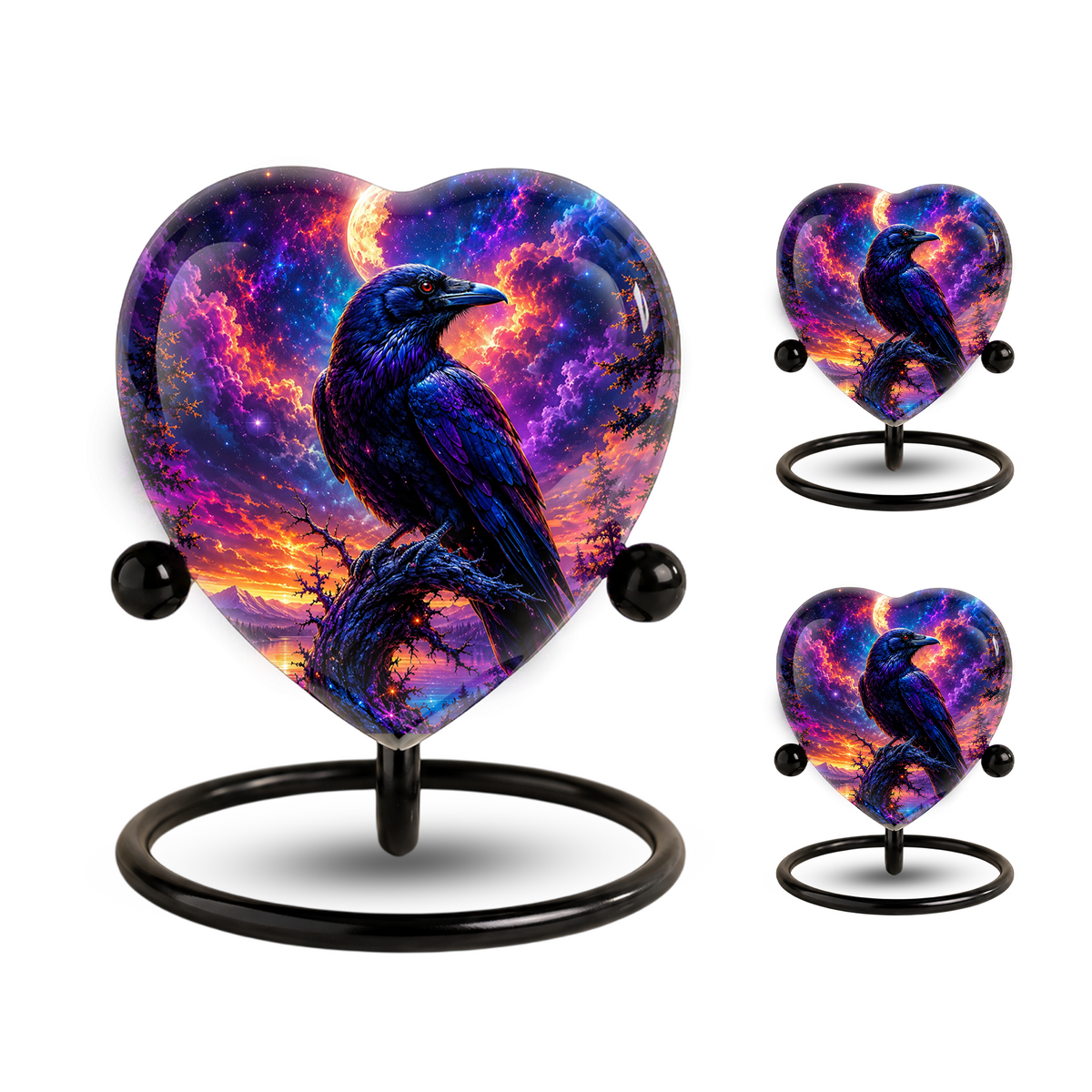 Raven Heart Cremation Urn for Adults – Unique Adult Urn for Ashes