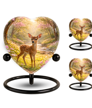 Deer Heart Shaped Urn for Adult Ashes | Adult Cremation Urn & Memorial Urn