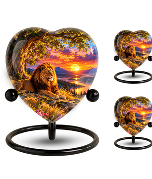 Lion Cremation Urn for Ashes, Lion Memorial Urn, Personalized Lion Urn, Lion Lover Memorial,
