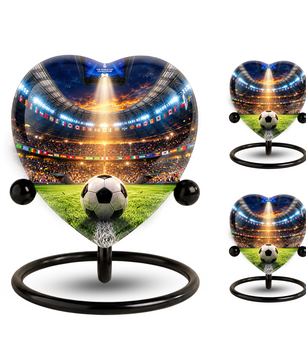 Football Soccer Adult Cremation Urn for Ashes, Personalized Sports Memorial Urn for Men & Adults