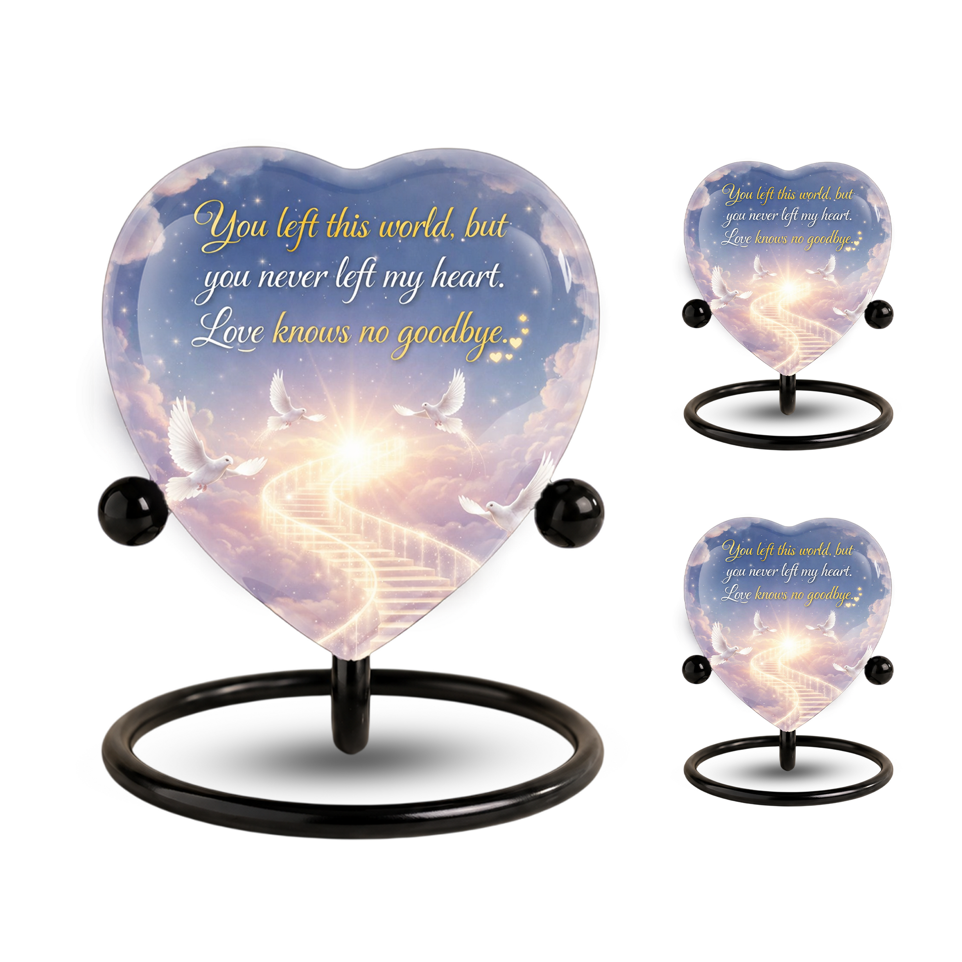 Heavenly Dove Heart Memorial Adult Cremation Urn, Adult Urns for Ashes, Peaceful Memorial Urn