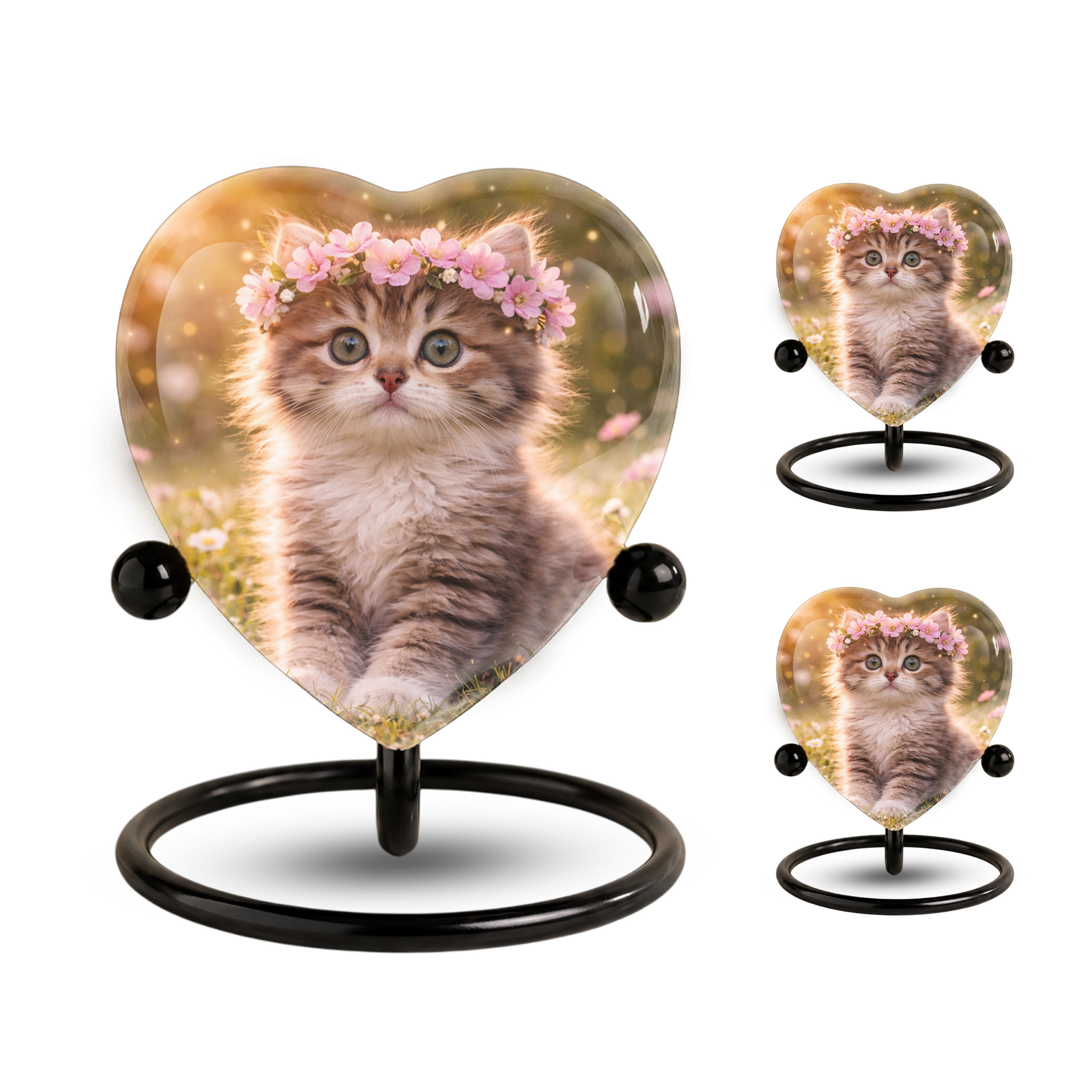 Cat Urn Heart-Shaped Memorial – Beautiful Adult Cremation Urn for Cat Ashes