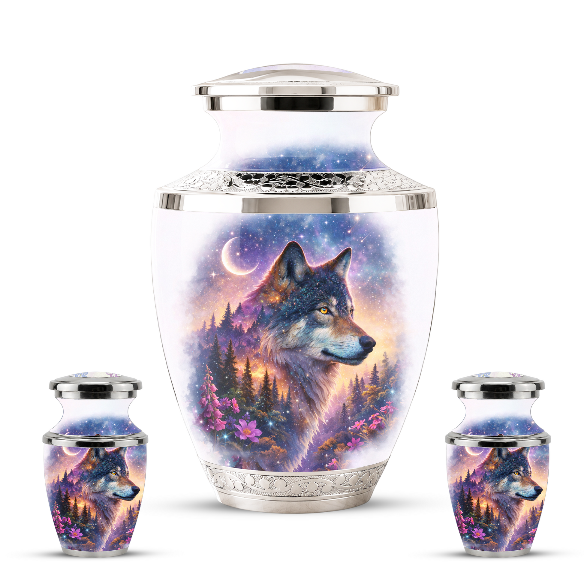 Wolf Cremation Urn for Dad, Wolf Memorial Urn for Men, Personalized Keepsake Ashes Urn