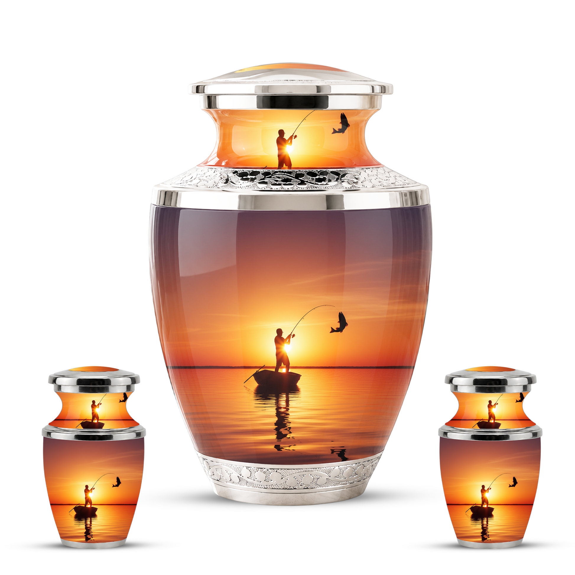 Gone Fishing Cremation Urn for Dad, Personalized Fishing Urn for Human Ashes