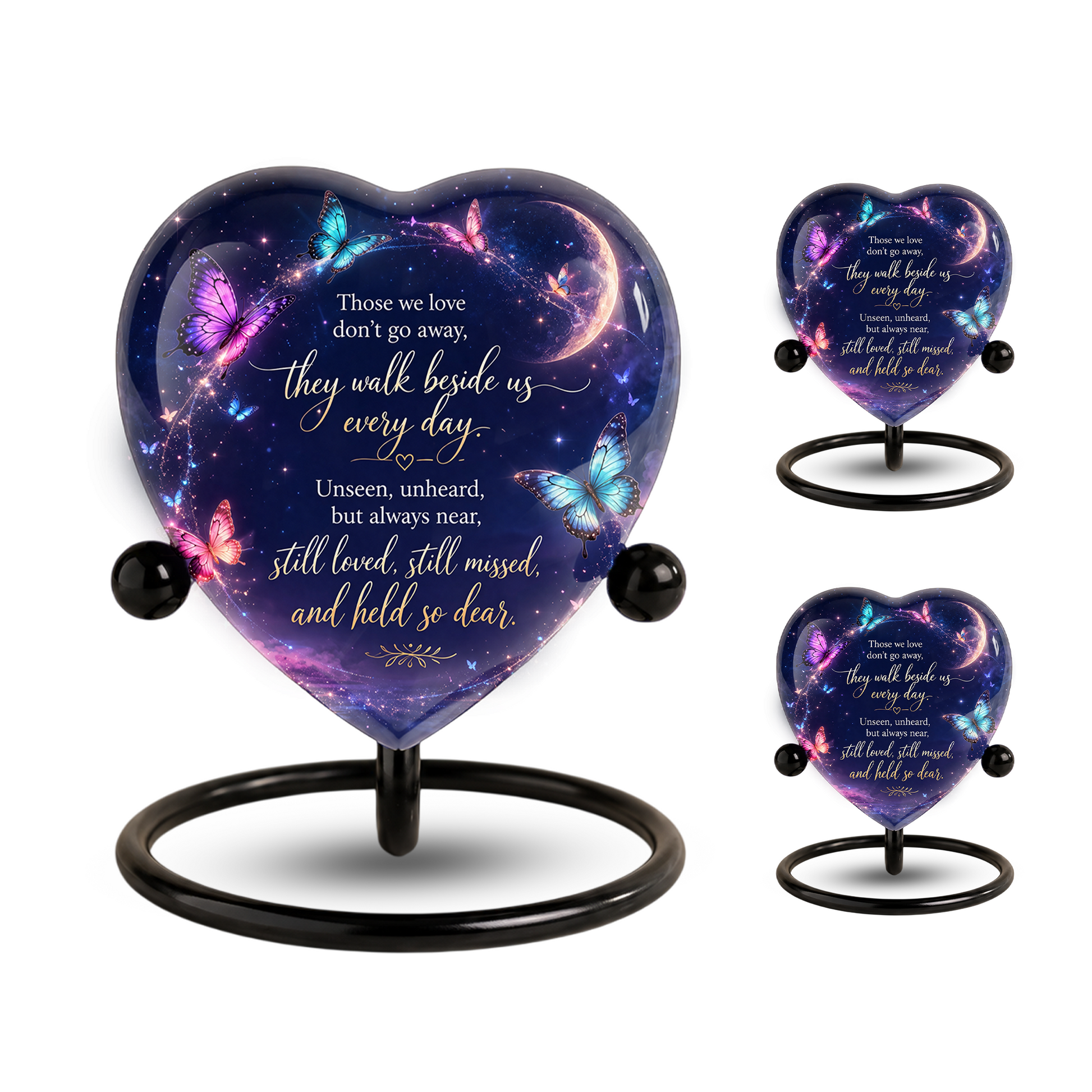 Butterfly Heart Shaped Urn for Ashes – Beautiful Memorial Butterfly Urn for Human Ashes