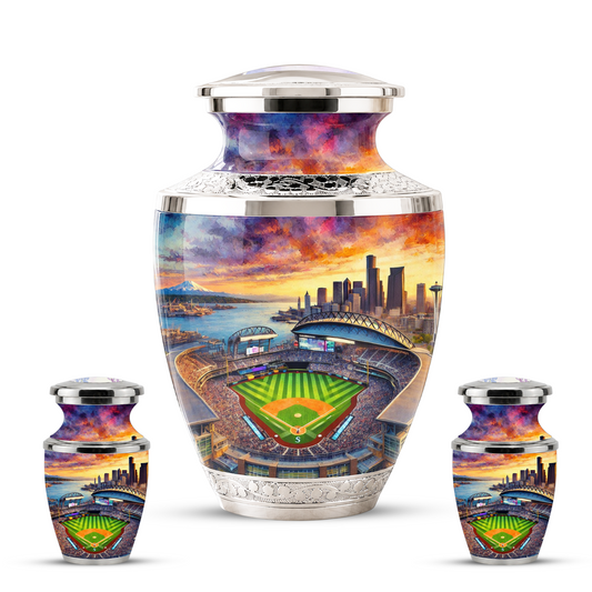 Customizable Baseball Stadium Cremation Urn for Men - Custom Baseball Ashes Urn