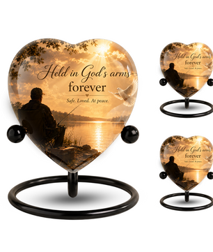 Fishing Urn for Dad – Gone Fishing Cremation Urn, Fishing Urn for Human Ashes & Personalized Dad Urn