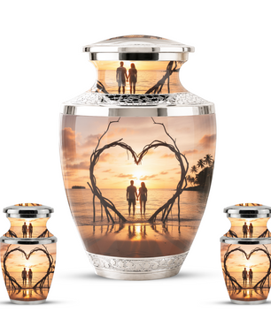 Companion Beach Sunset Memorial Urn for Ashes, Cremation Urn For Couple