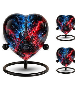 Electric Guitar Cremation Urn for Ashes, Rock Music Memorial Urn, Personalized Guitar Urn