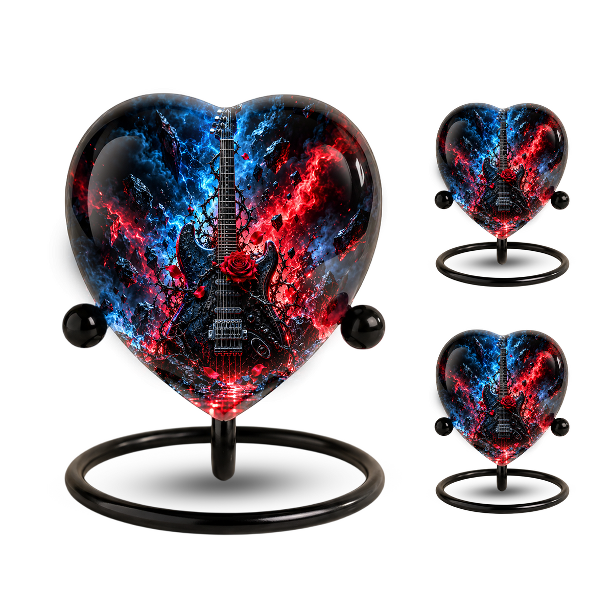 Electric Guitar Cremation Urn for Ashes, Rock Music Memorial Urn, Personalized Guitar Urn