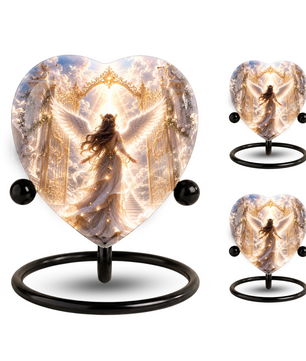 Angel Wing Heaven Urn – Heavenly Angel Wings Cremation Urn, Peaceful Heaven Memorial Urn