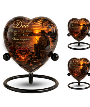 Fishing Urn for Dad – Gone Fishing Urn for Human Ashes, Fishing Cremation Urn & Personalized Dad Memorial Urn