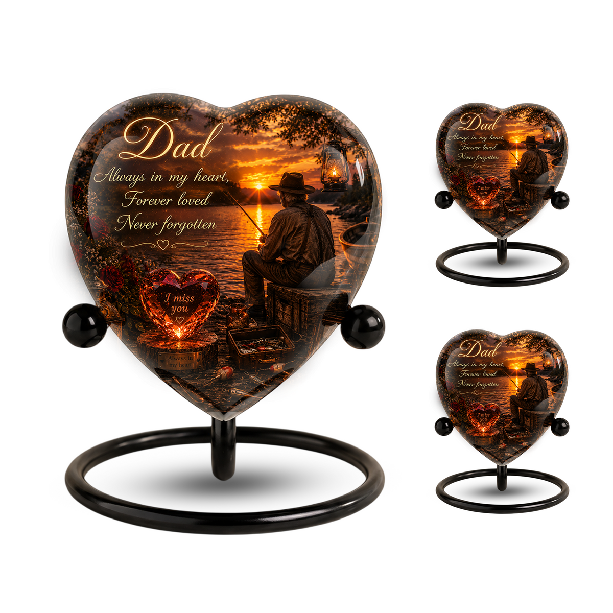 Fishing Urn for Dad – Gone Fishing Urn for Human Ashes, Fishing Cremation Urn & Personalized Dad Memorial Urn