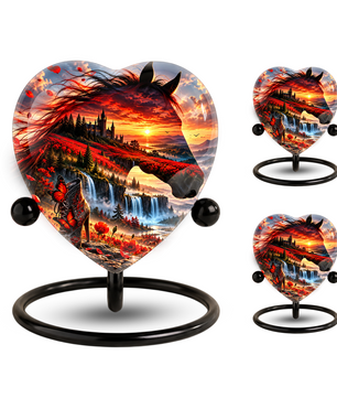 Unicorn Heart Cremation Urn for Ashes, Personalized Adult Memorial Urn, Fantasy Horse Urn