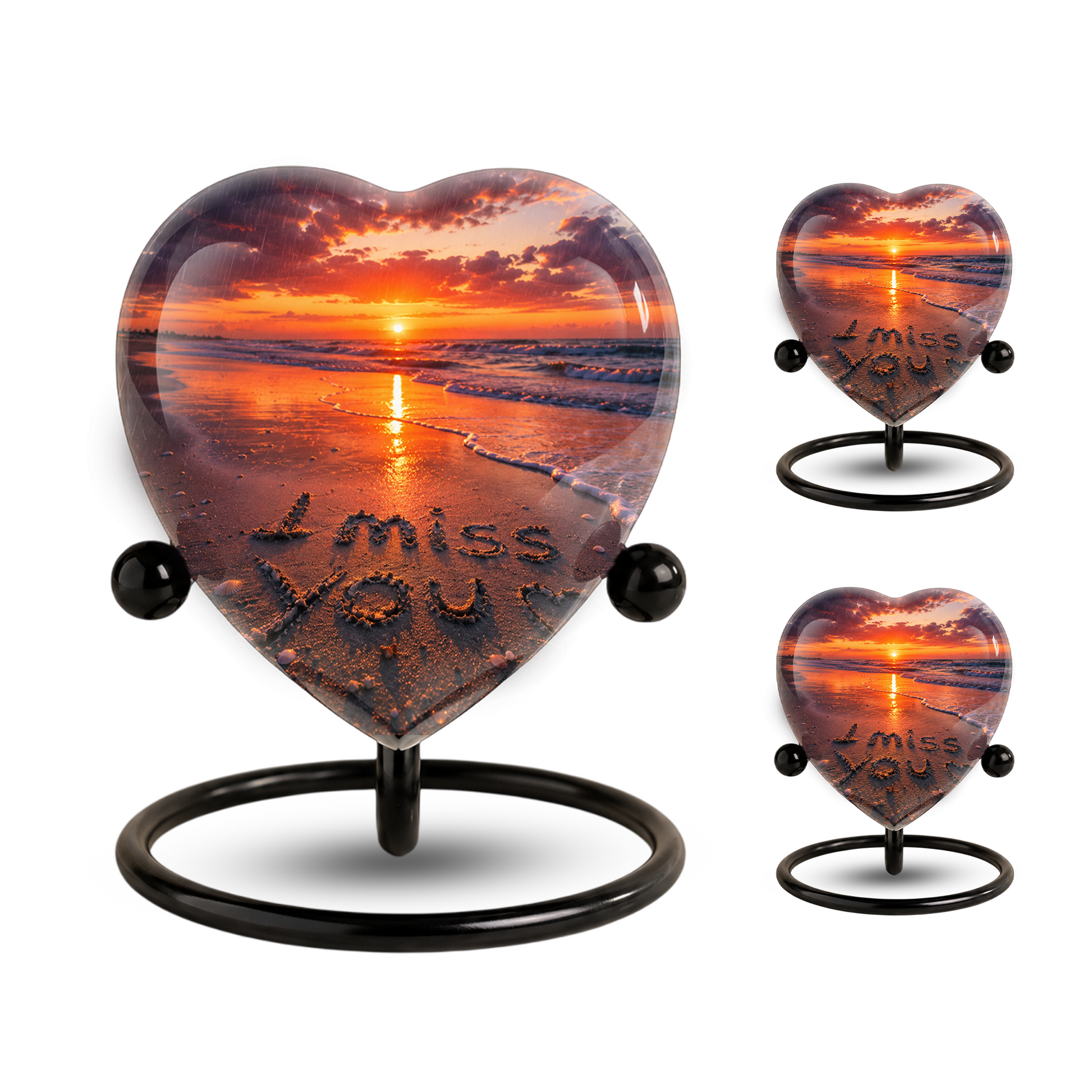 Beach Urn for Human Ashes – Ocean Sunset Beach Cremation Urn, Beach Keepsake Urn & Memorial Urn