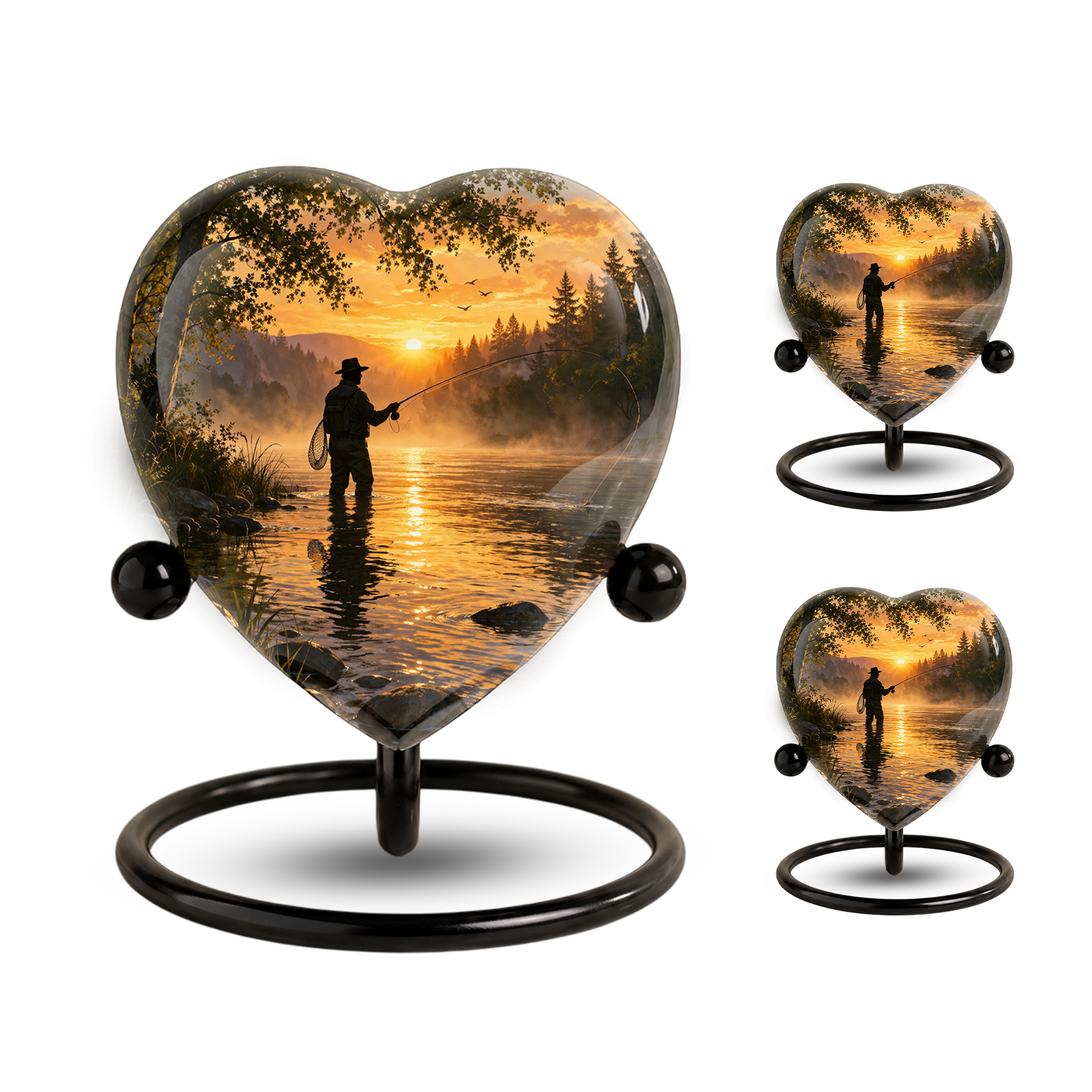 Fishing Urn for Dad – Gone Fishing Memorial Urn, Fishing Urns for Human Ashes, Keepsake Urn for Dad, Personalized Fishing Cremation Urn