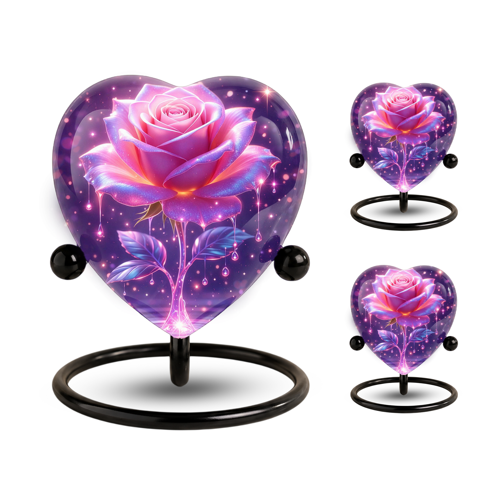Rose Heart Urn for Mom – Personalized Keepsake Urn for Mom, Beautiful Cremation Urn for Female Ashes