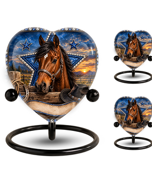 Horse Memorial Wind Chime – Heart-Shaped Western Horse Remembrance Garden Decoration