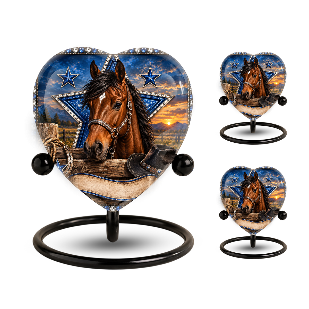 Horse Memorial Wind Chime – Heart-Shaped Western Horse Remembrance Garden Decoration