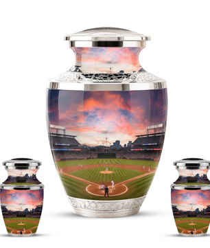 Unique Baseball Cremation Urn for Dad, Custom Baseball Modern Urn for Human Ashes