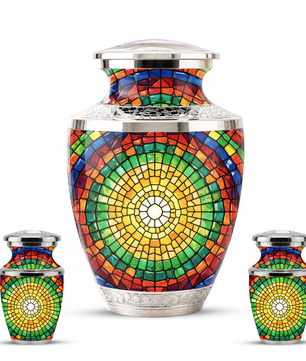 Stained Glass Cremation Urn for Human Ashes, Personalized Memorial Urn for Adult
