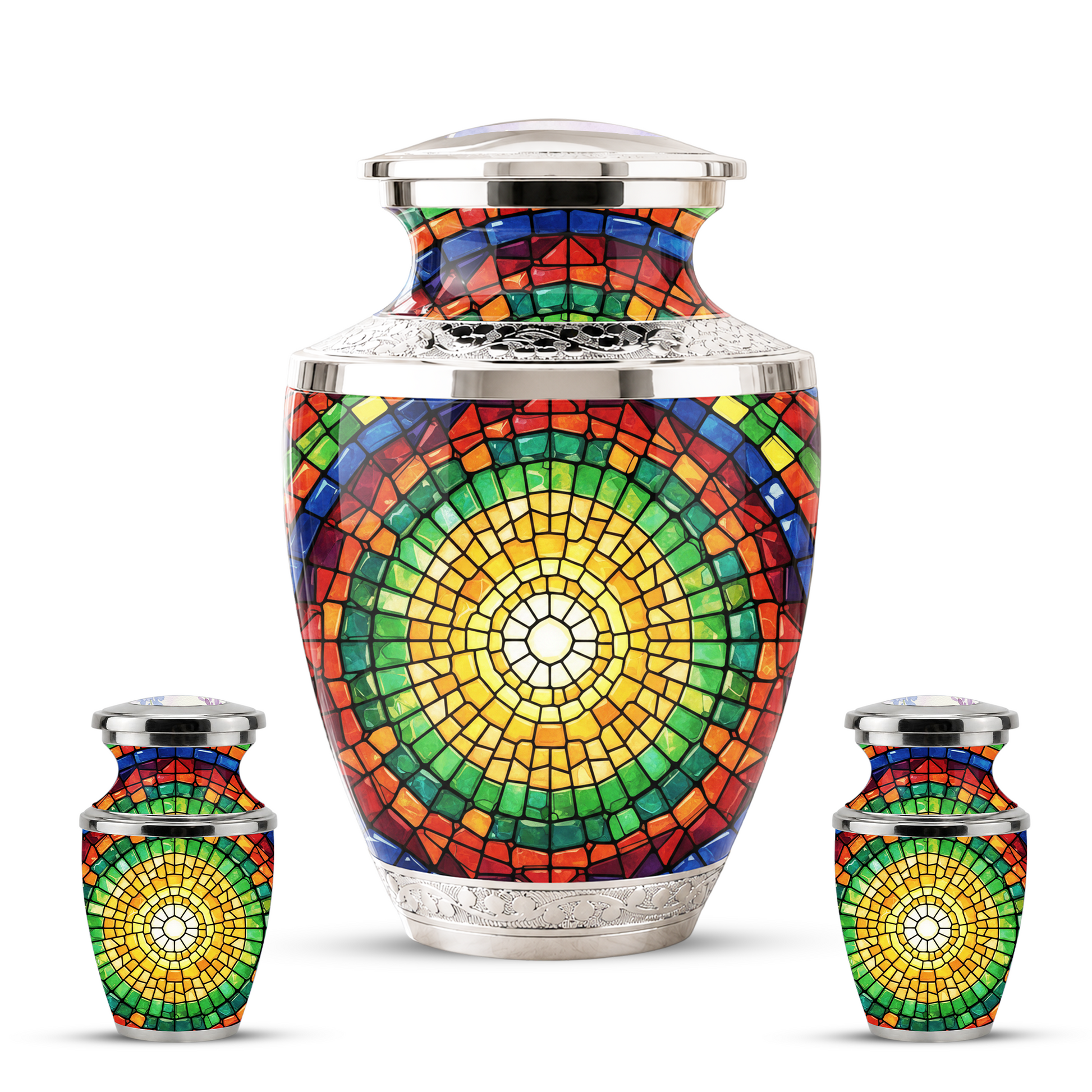 Stained Glass Cremation Urn for Human Ashes, Personalized Memorial Urn for Adult