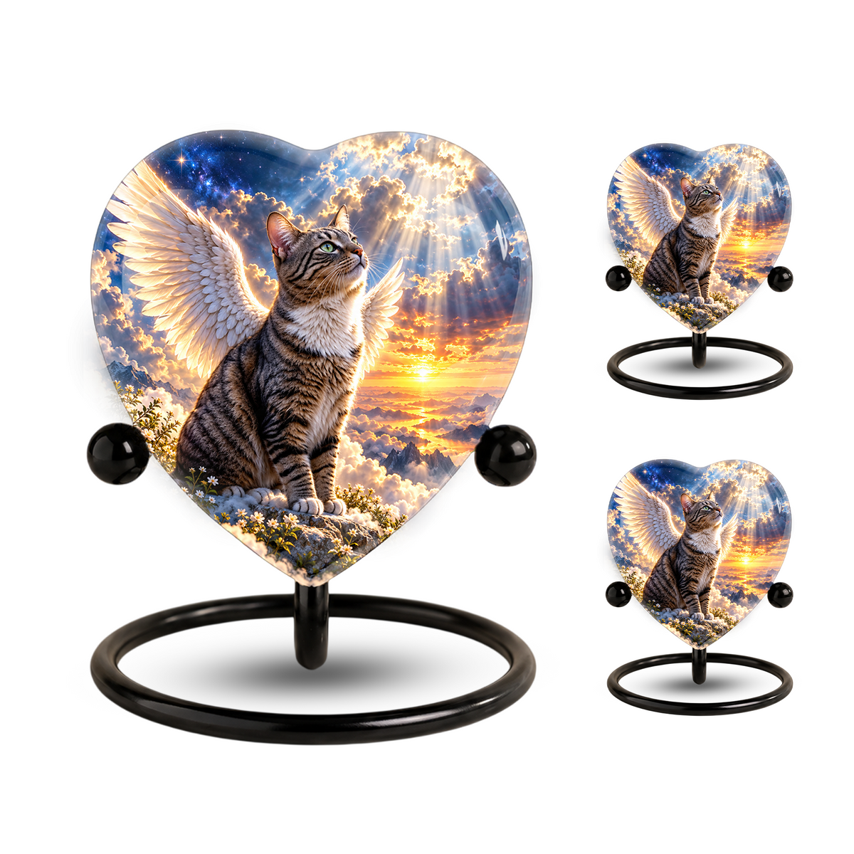 Angel Cat Cremation Urn for Ashes, Cat Memorial Urn, Personalized Cat Urn, Pet Cremation Urn